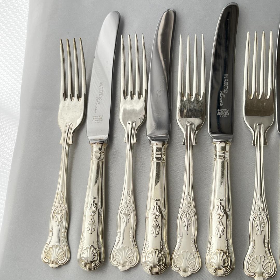 【英国】 キングスパターン デザートナイフ / フォーク 12本