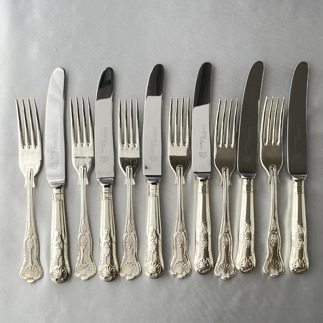 【英国】 キングスパターン デザートナイフ / フォーク 12本
