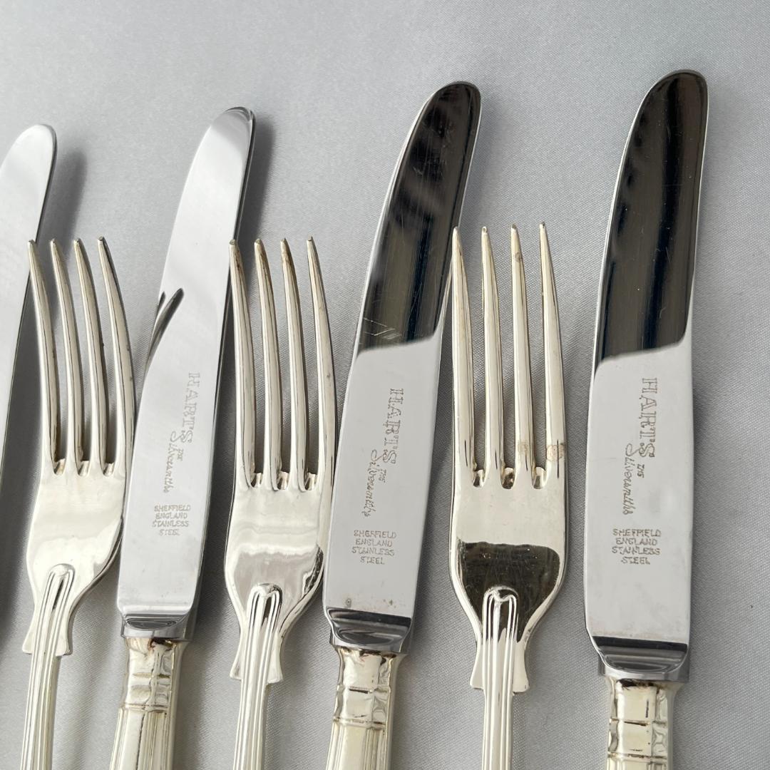 【英国】 キングスパターン デザートナイフ / フォーク 12本