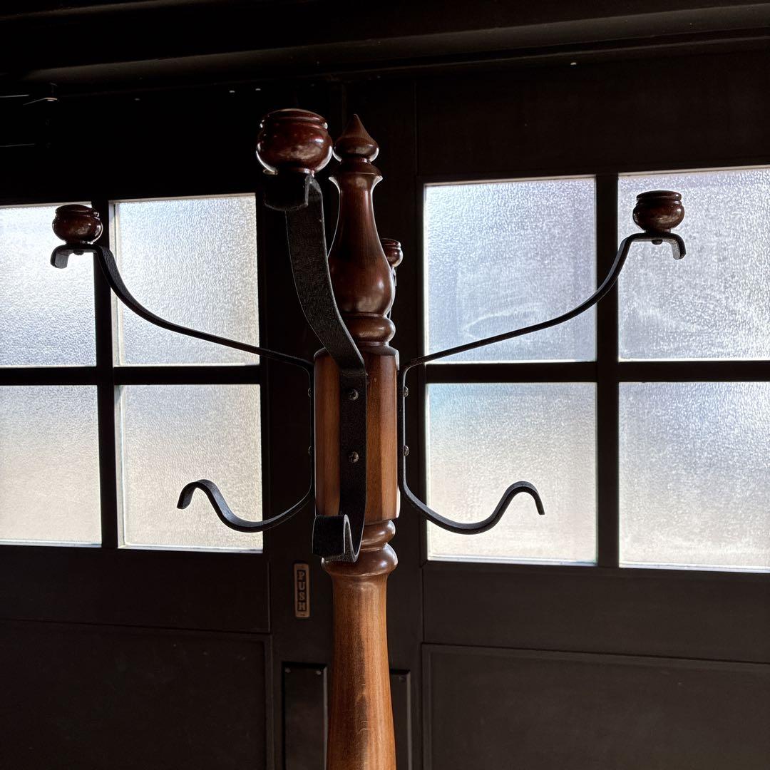 く*る様 美品 カリモク コロニアル ハンガーラック ポールスタンド