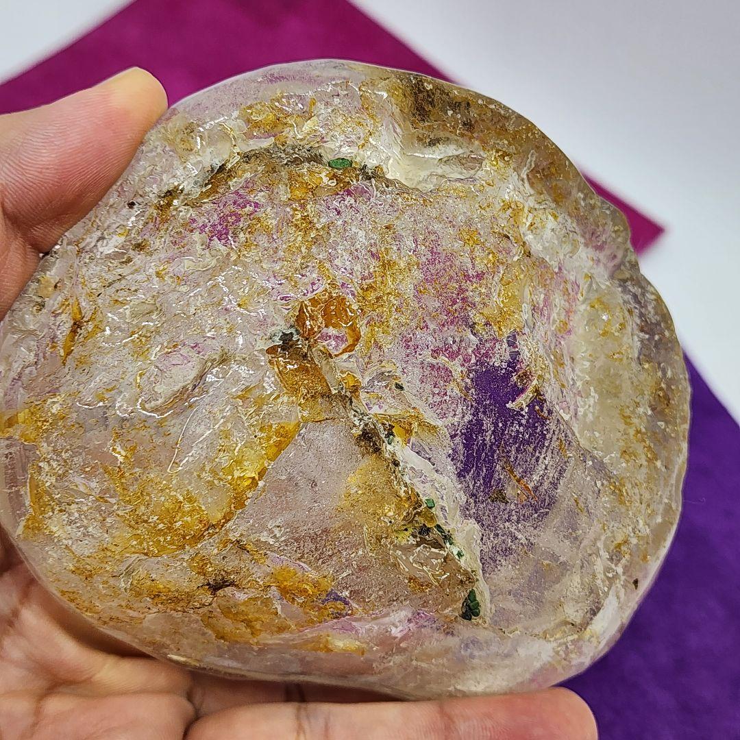 ヒマラヤ産水晶さざれ石とライモナイト入りクォーツボウル 浄化セット