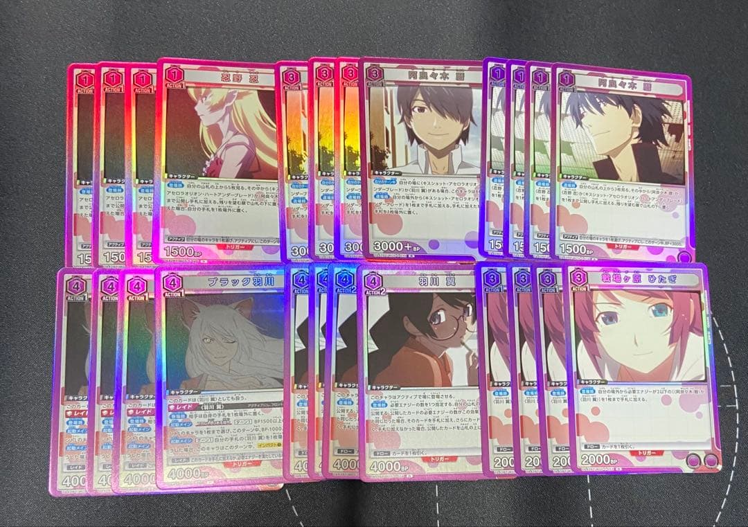 ユニアリ　物語　紫　SR以下4コン　スタートデッキ2個　忍野忍　羽川翼