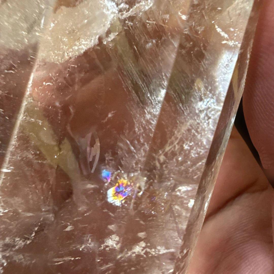 高品質 水晶ポイント 12面カット 台座付 ダブルポイント天然水晶の通販