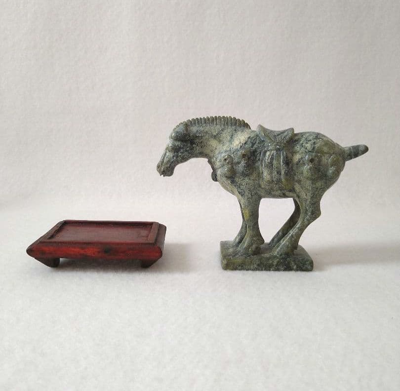 馬 石彫刻 中国 天然石 オブジェ アンティーク