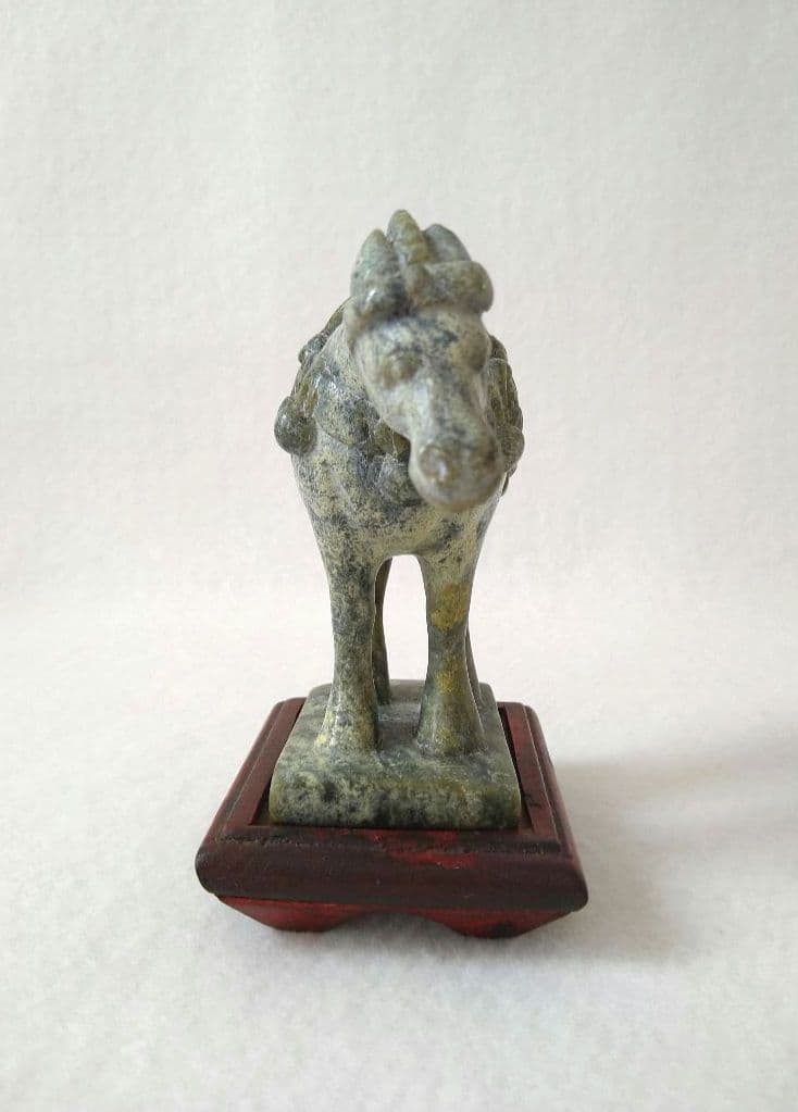 馬 石彫刻 中国 天然石 オブジェ アンティーク