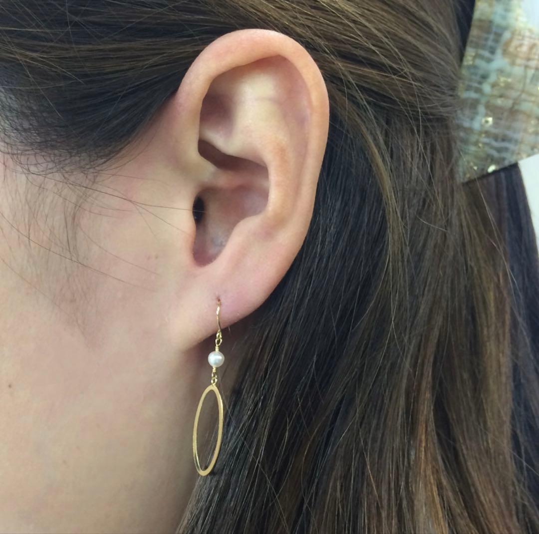 K18YG あこや真珠ピアス 3.5mm