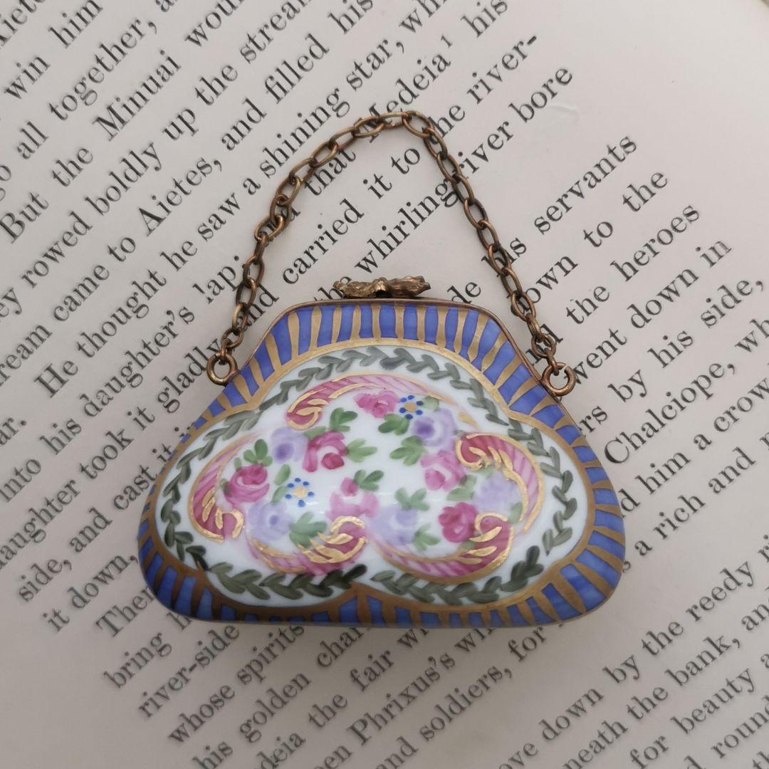 リモージュボックス 花柄バッグ フランス製 トリンケットボックス