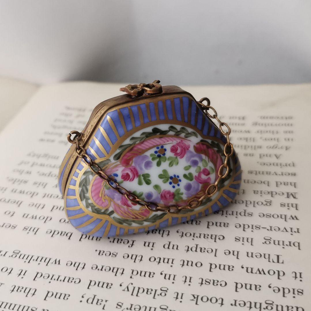 リモージュボックス 花柄バッグ フランス製 トリンケットボックス