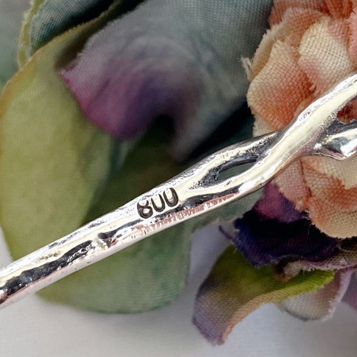 ドイツ製 ヒルデスハイムローズ 薔薇のピックフォーク大 銀800製 美品