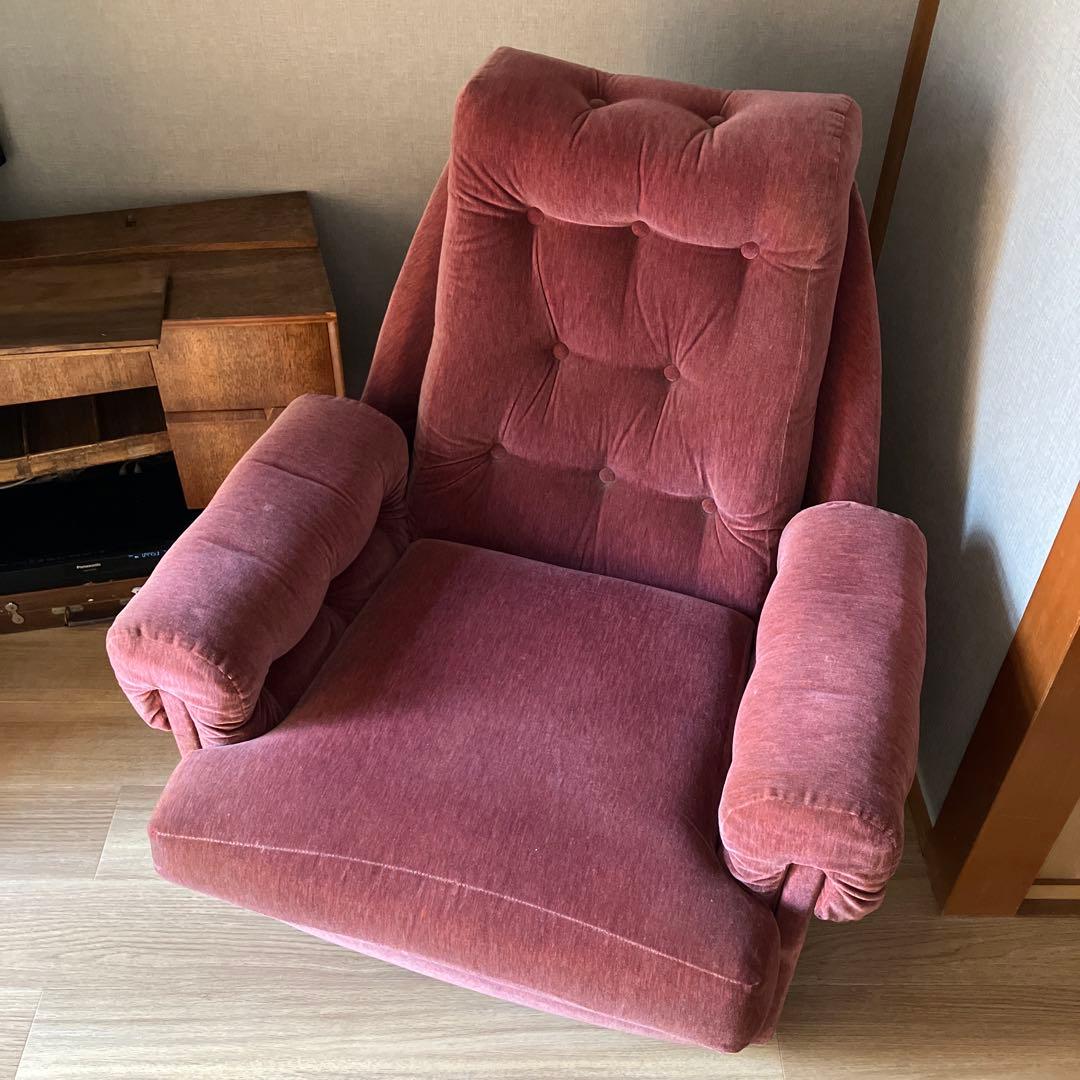 アンティーク　一人掛けソファ　ヴィンテージ レトロ　ピンク