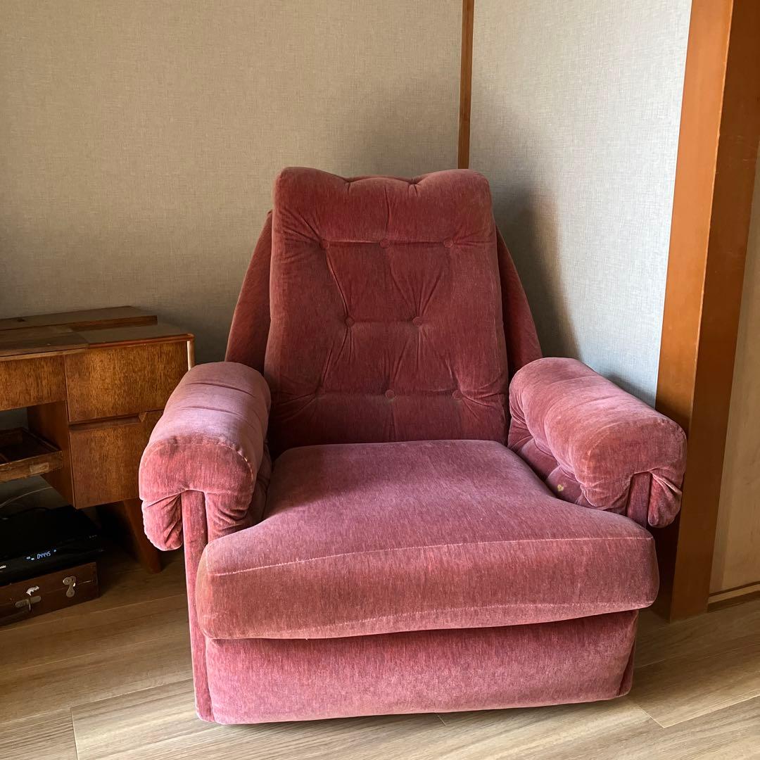 アンティーク　一人掛けソファ　ヴィンテージ レトロ　ピンク