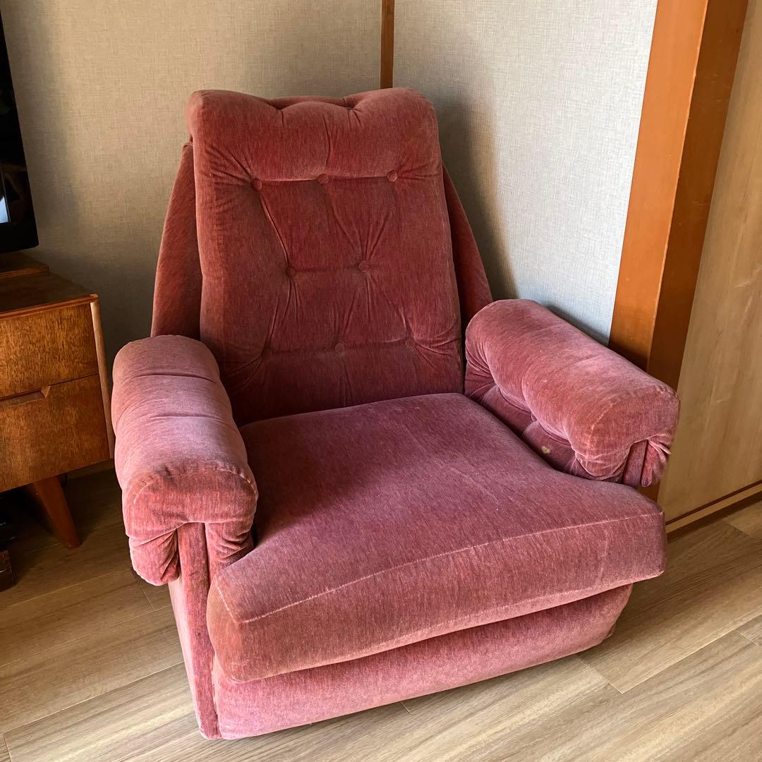アンティーク　一人掛けソファ　ヴィンテージ レトロ　ピンク