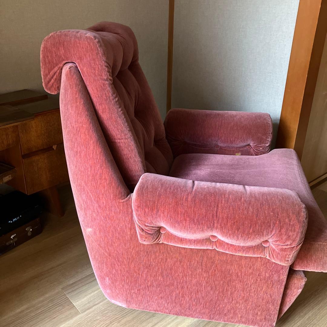 アンティーク　一人掛けソファ　ヴィンテージ レトロ　ピンク