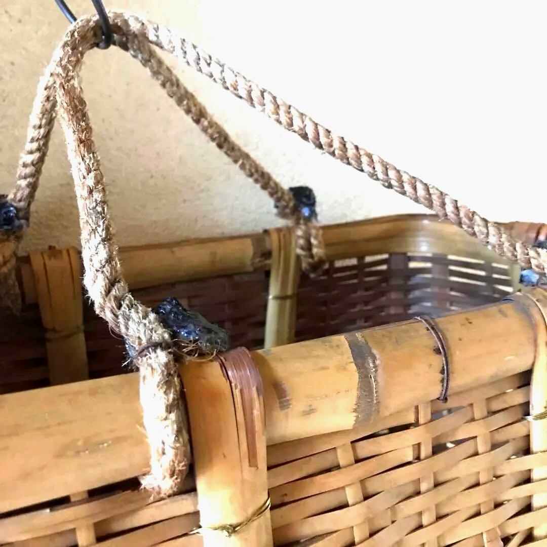 竹　御用カゴ　市場カゴ　ピクニックバスケ& お弁当箱　2点セット売り