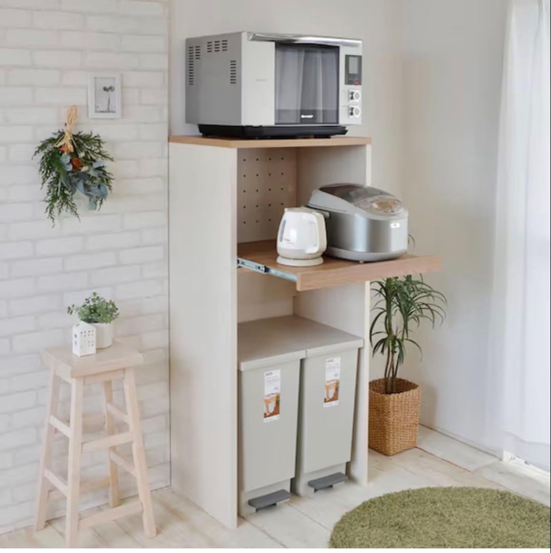 送料込み⭐︎ごみ箱が入るキッチンラック 約128cm ニトリ レンジ台 格安