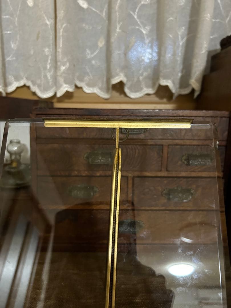 フランスアンティーク クリスタル 特大フォト スタンド