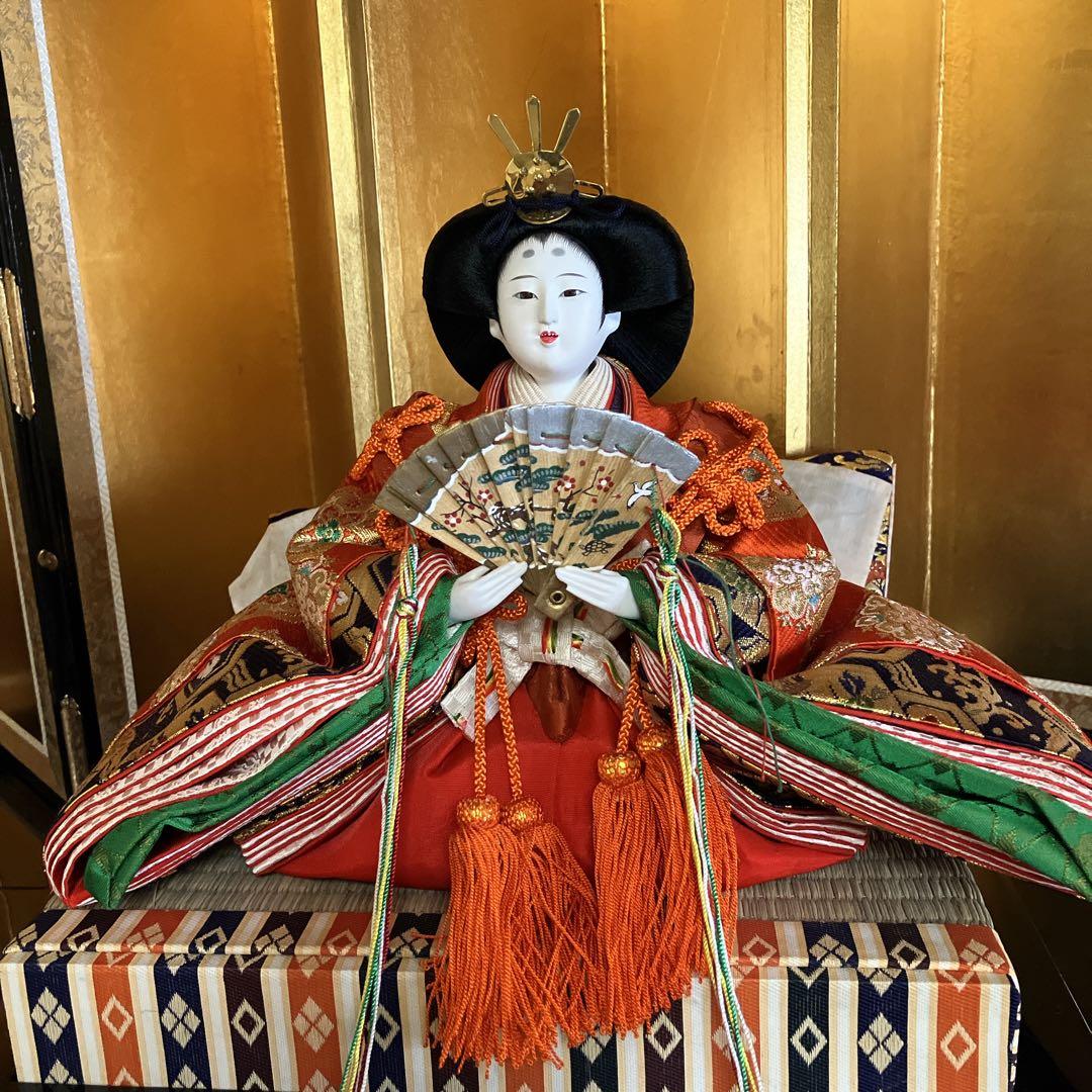 ①高級ひな人形 木製黒塗りひな壇 豪華七段飾り セット【①②③同時