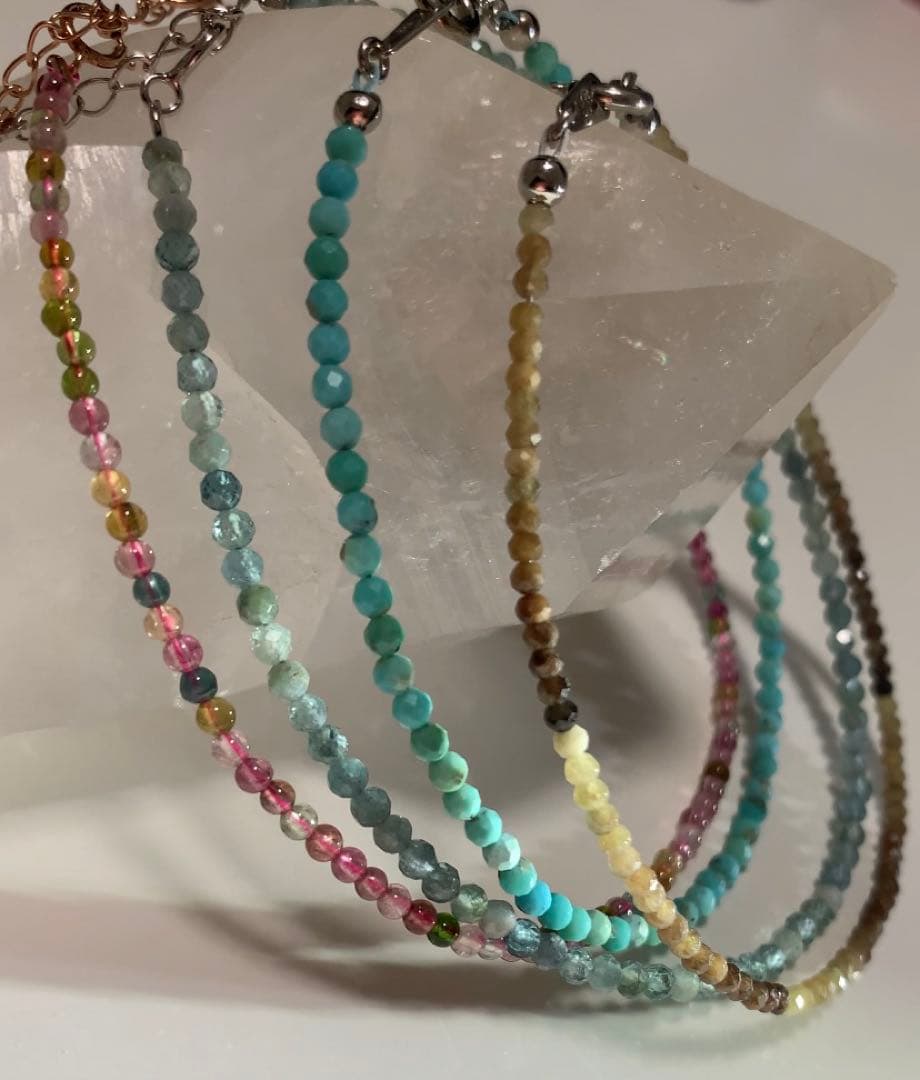 サファイア　ターコイズ　インディゴトルマリン　ミックストルマリン　ブレスレット