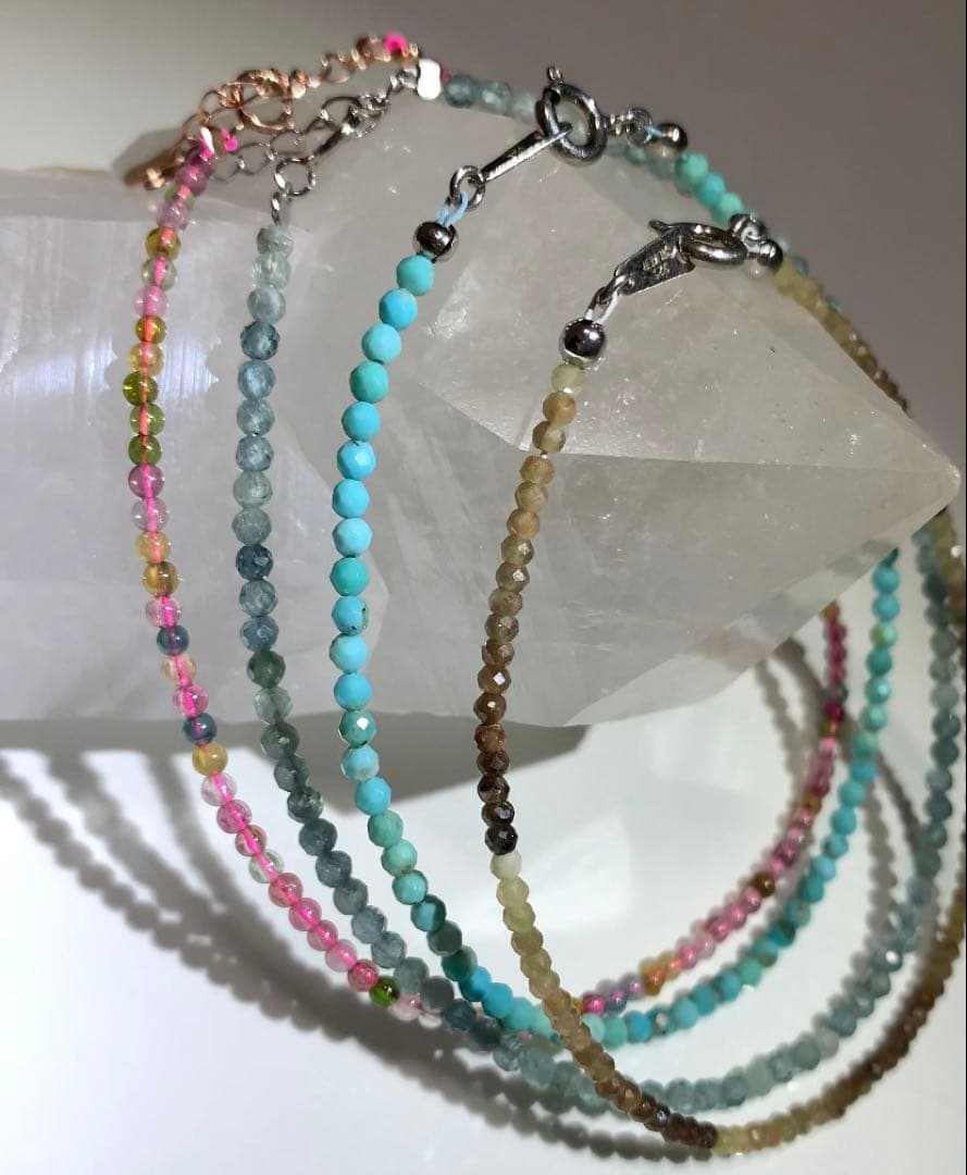 サファイア　ターコイズ　インディゴトルマリン　ミックストルマリン　ブレスレット