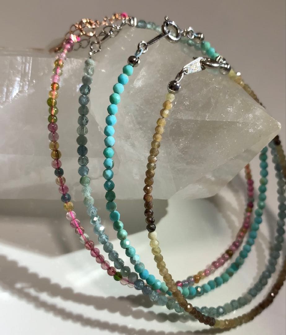 サファイア　ターコイズ　インディゴトルマリン　ミックストルマリン　ブレスレット