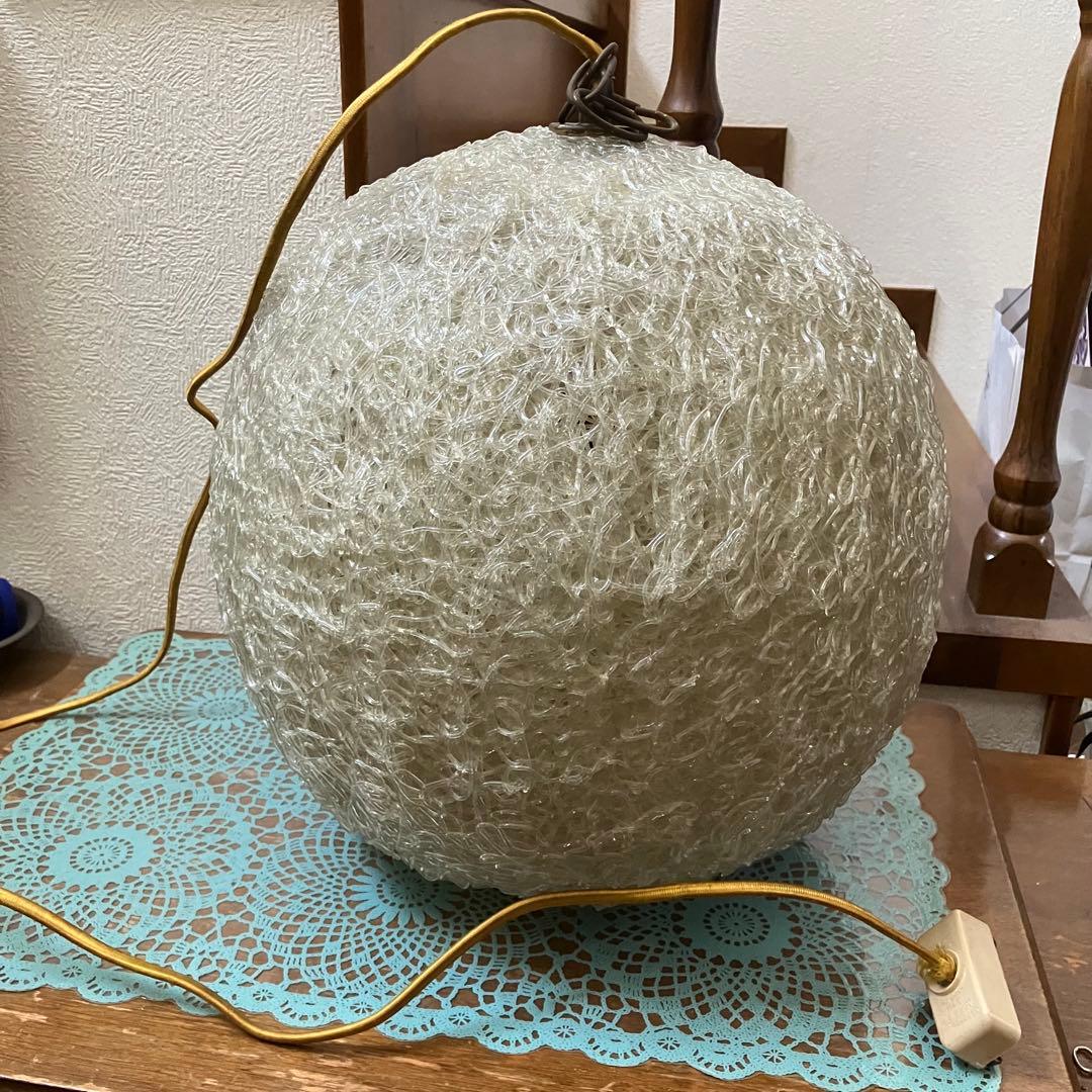 スパゲティペンダントランプ　ホワイト　50-60s ミッドセンチュリー 　球形