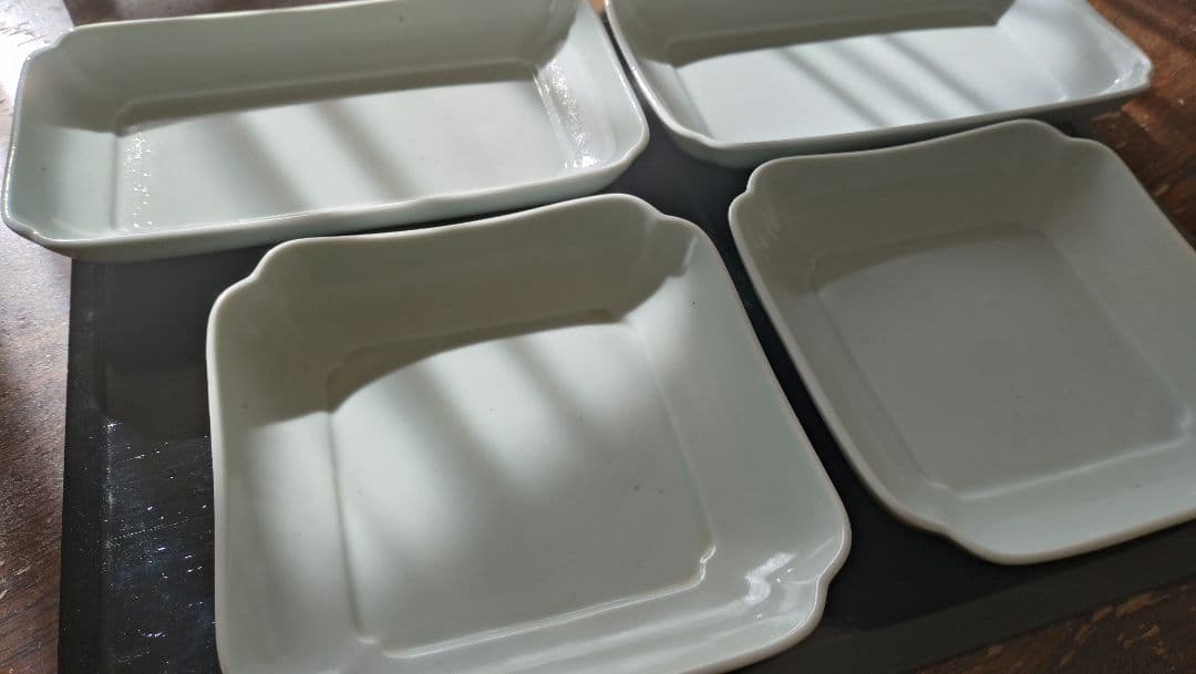 木爪正角皿2枚　　長角皿2枚