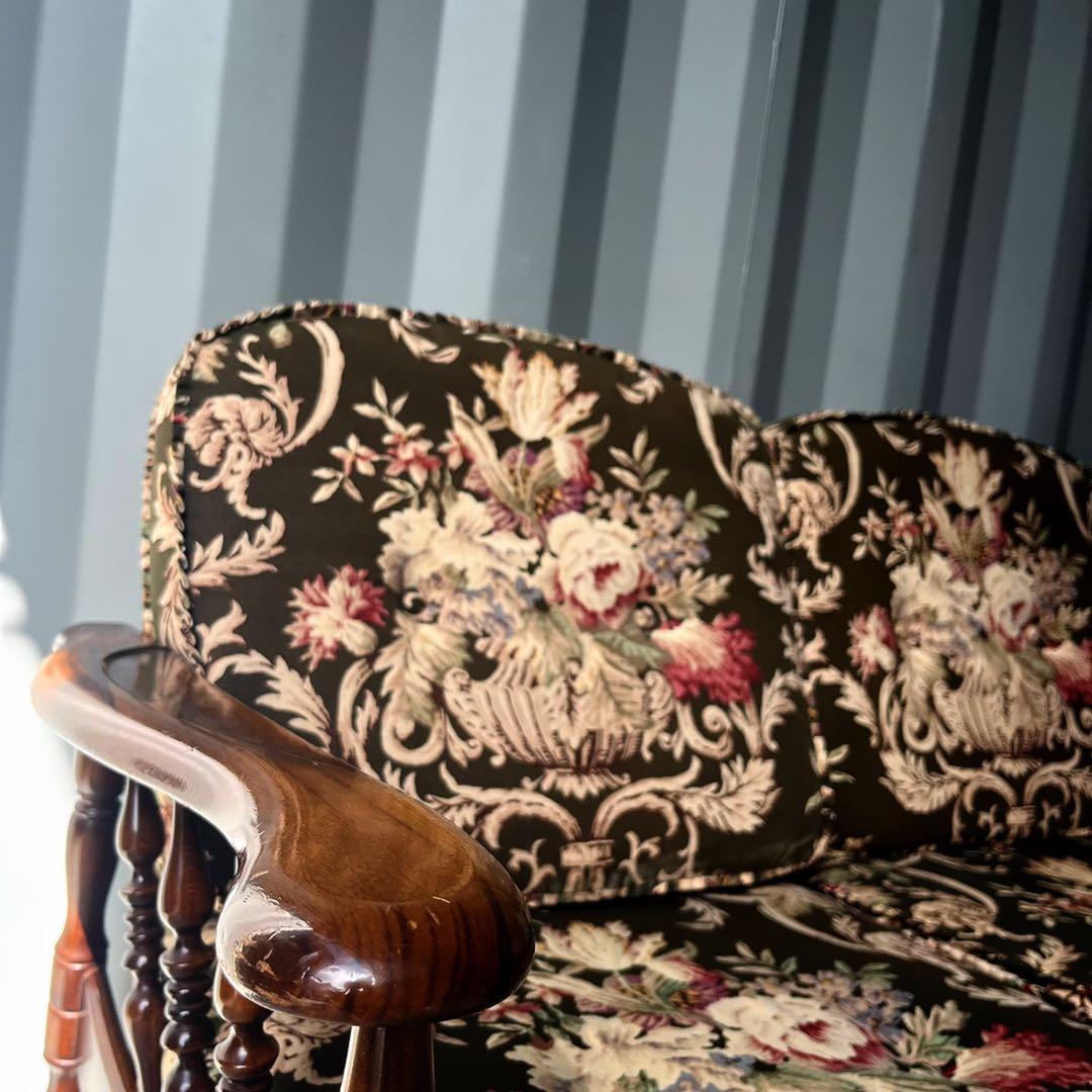 取付無料！カリモク コロニアル グリーン花柄アンティークセパレート3