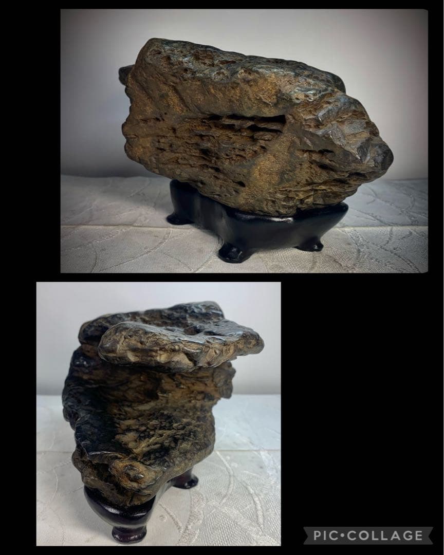 3999 佐治川石 ウブ 桐箱付  銘：『虎渓窟』 横22(cm)2.66kg