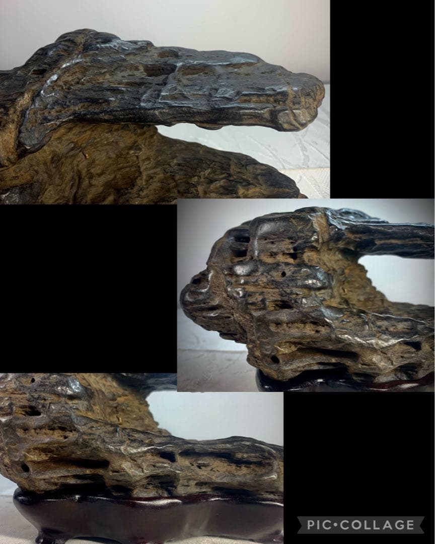 3999 佐治川石 ウブ 桐箱付  銘：『虎渓窟』 横22(cm)2.66kg