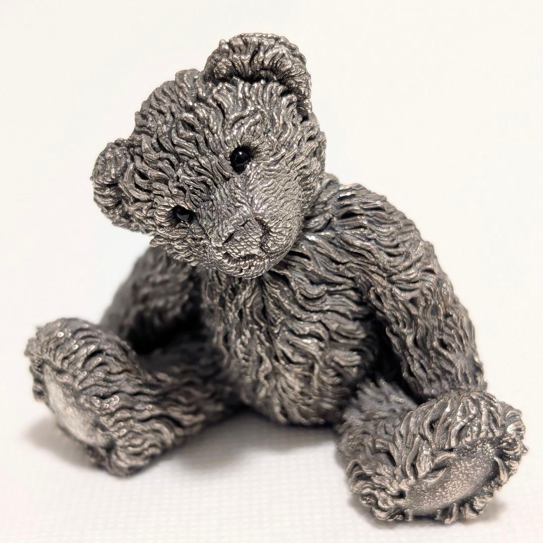 純銀張 英国 スターリングシルバー ホールマーク テディベア 彫刻 くま