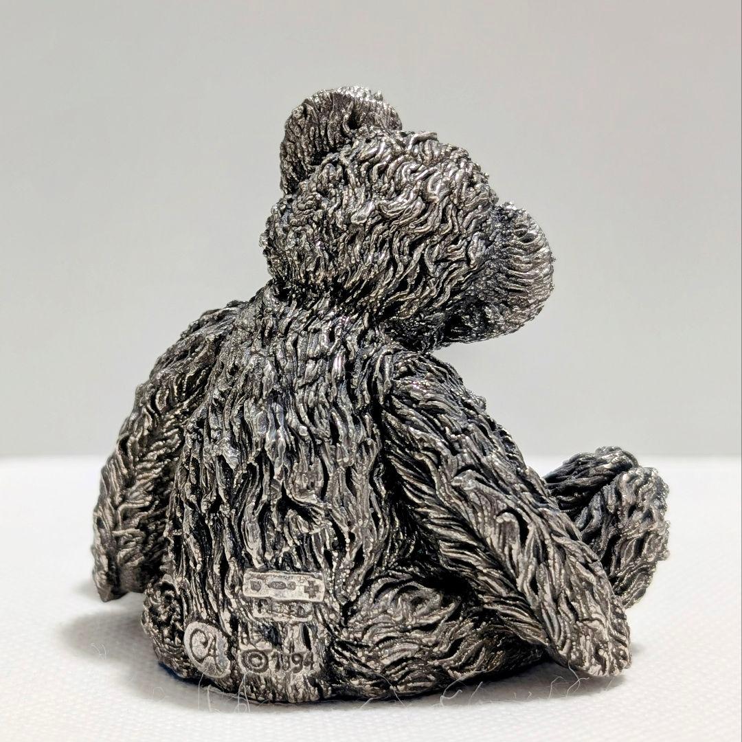 純銀張 英国 スターリングシルバー ホールマーク テディベア 彫刻 くま