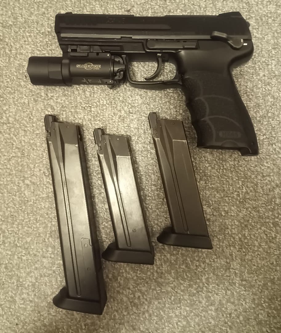 東京マルイ HK 45 ガスガンレプリカ X300ライト マガジン×3付き - メルカリ