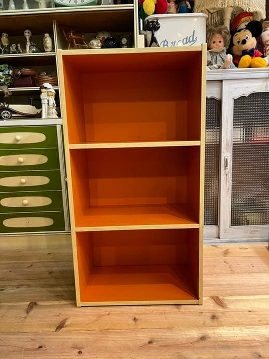 オレンジ カラーボックス 昭和レトロ レトロポップ インテリア 当時物