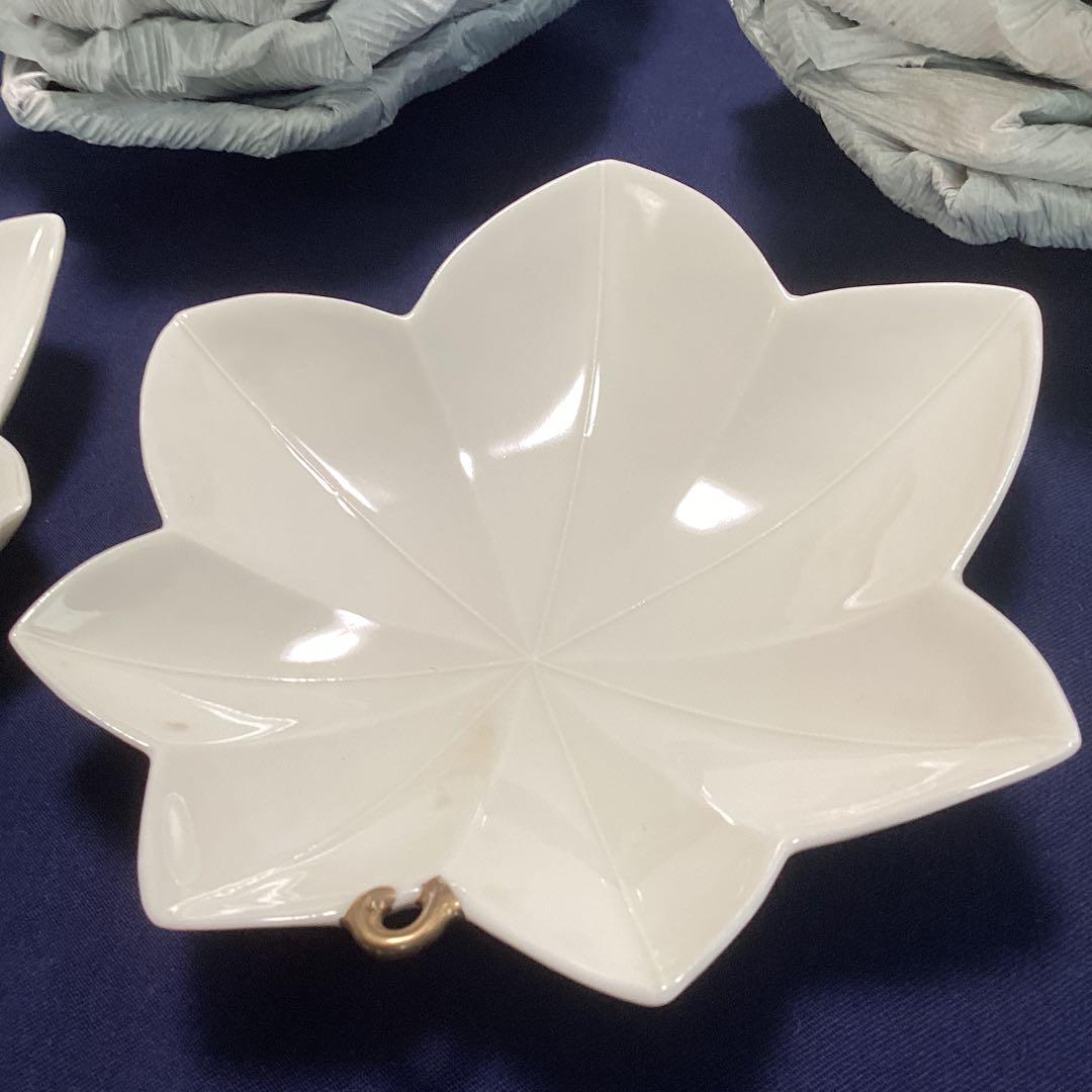 tama　　白釉紅葉型向付9客　　新品未使用