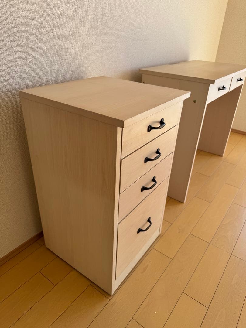 今週値引◾️木製デスクサイド引き出し付き 右側、左側と変えられる。