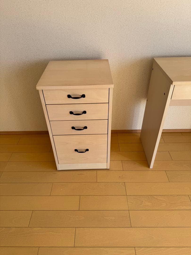 今週値引◾️木製デスクサイド引き出し付き 右側、左側と変えられる。