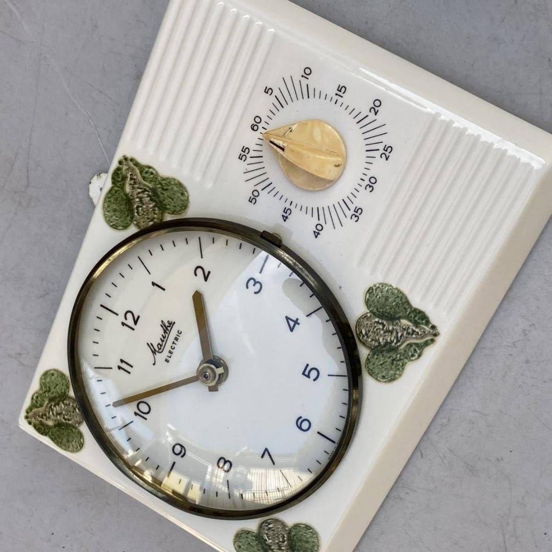 ⚫︎メンテナンス品⚫︎ドイツ ヴィンテージ 陶器 クロック タイマー付 掛け時計