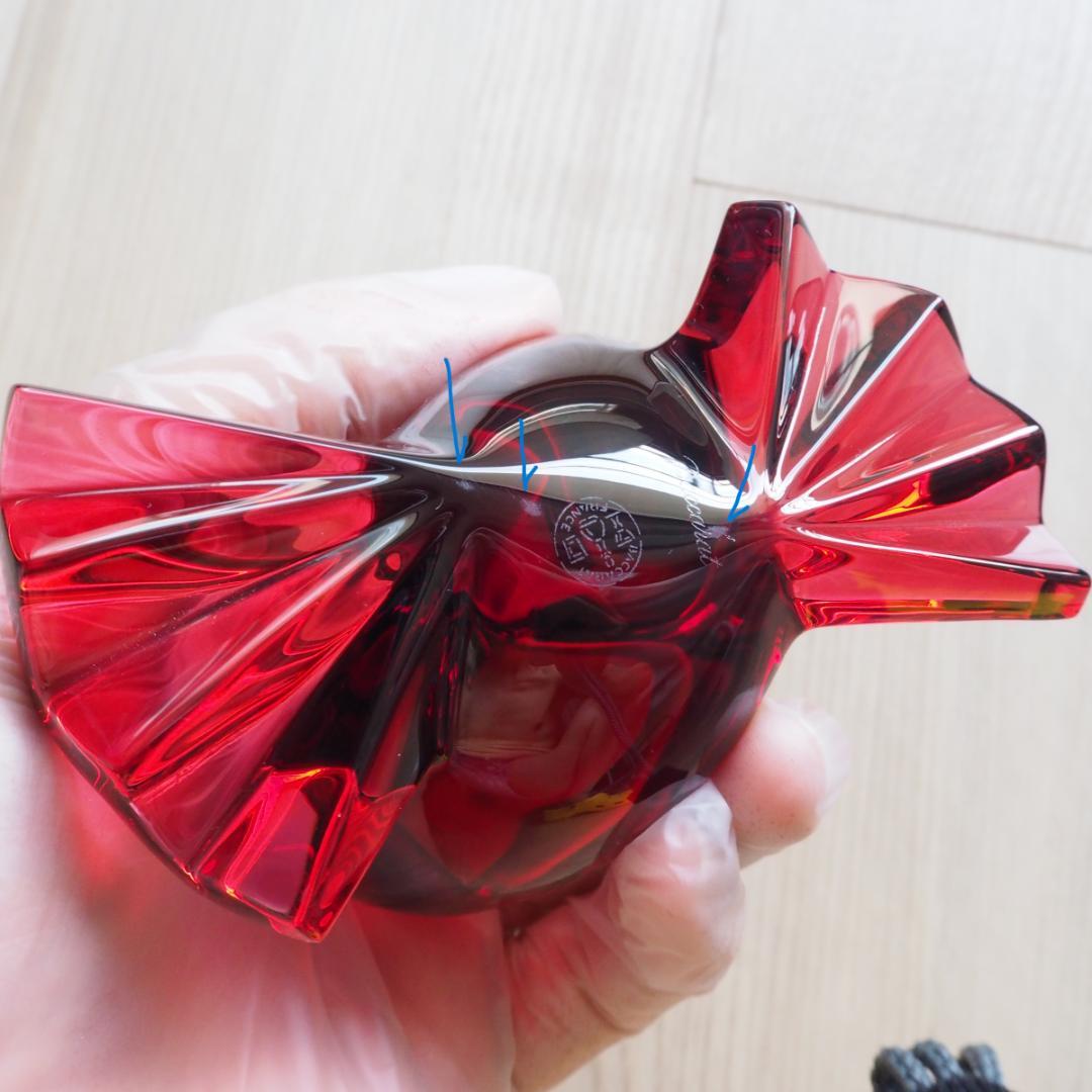 バカラ鳥　 Baccarat Crystal Loving Doves Ruby