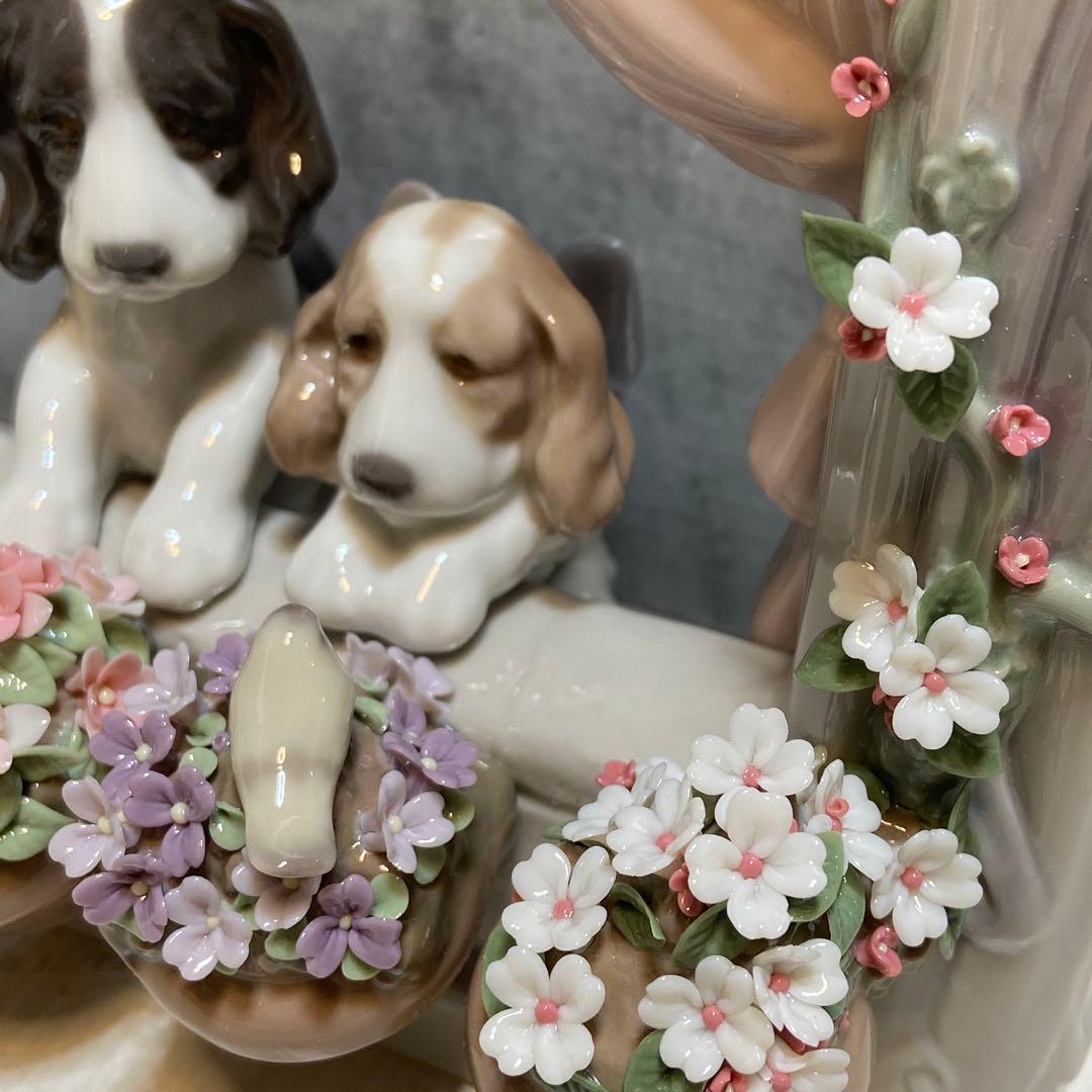 LLADRO リヤドロ⭐️可愛いながめ　置物　陶器　ガラスケース付き