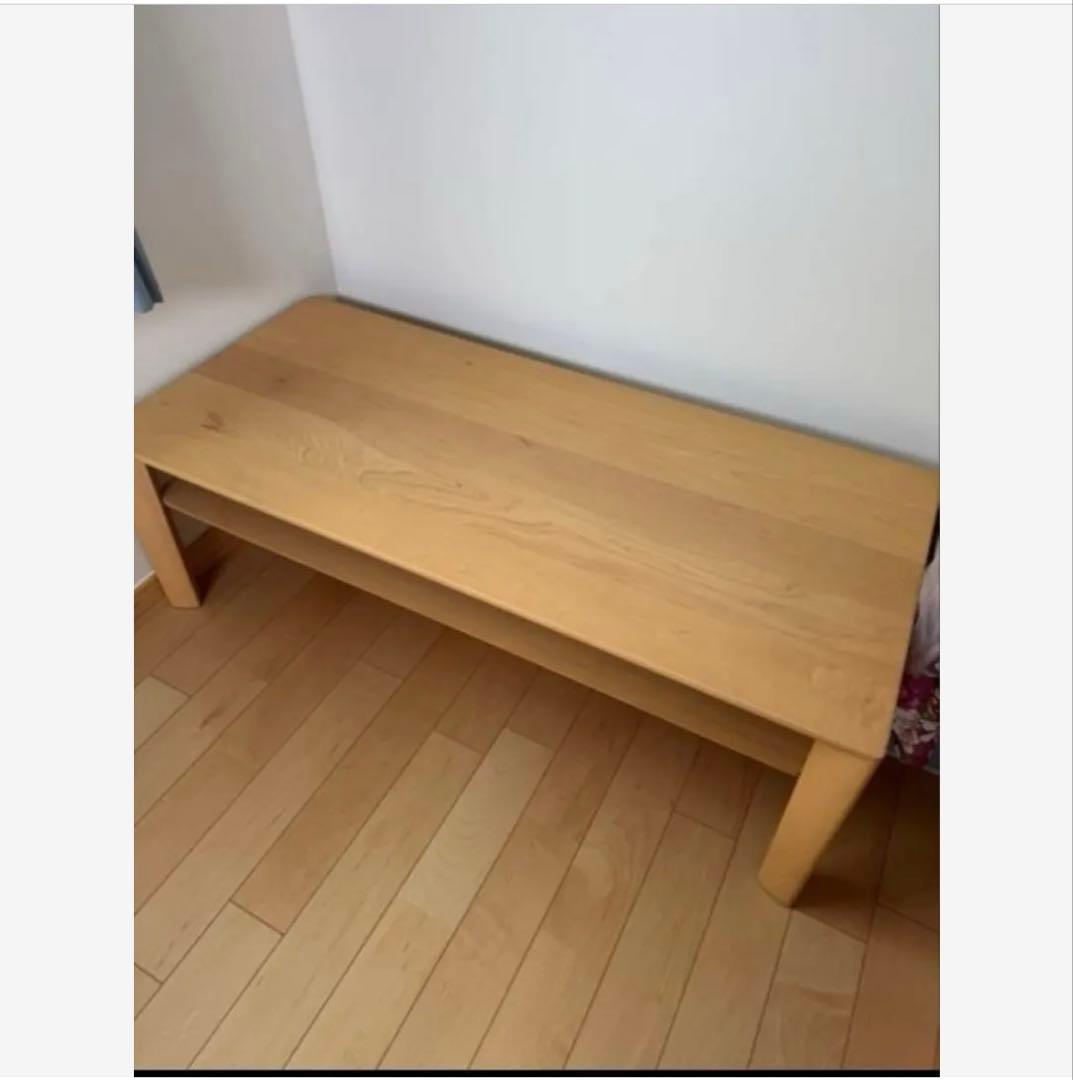 カリモク 棚付き リビング ローテーブル 定価15万