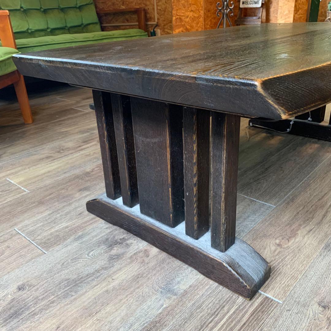 木製モダンセンターテーブル ダークブラウン　レトロ　アンティーク　ビンテージ