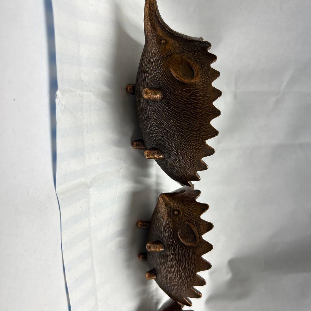 ギリシャ製 真鍮製　ハリネズミ 灰皿 アッシュトレイ アンティーク ６個セット