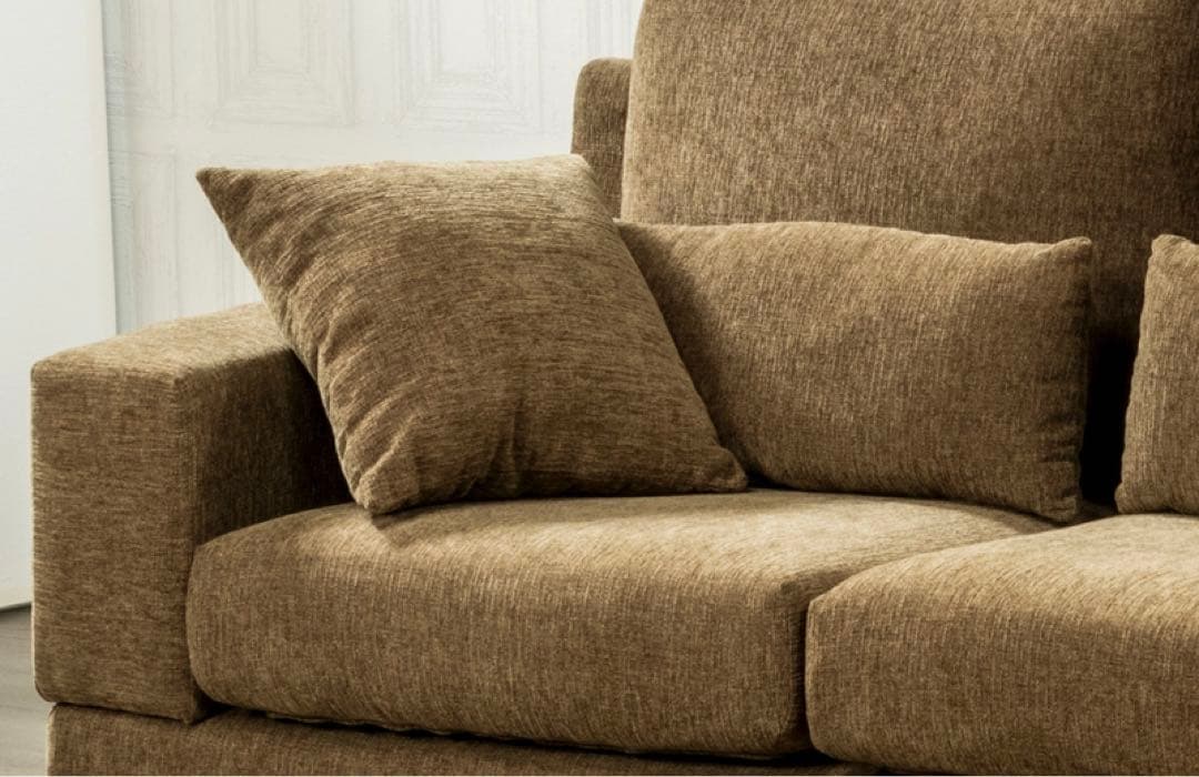 カウチソファ 布張り ブラウン