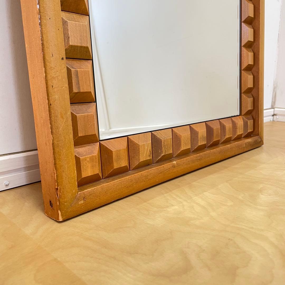 ビンテージ ウォールミラー 木枠ミラー 鏡 壁掛け アンティーク レトロ