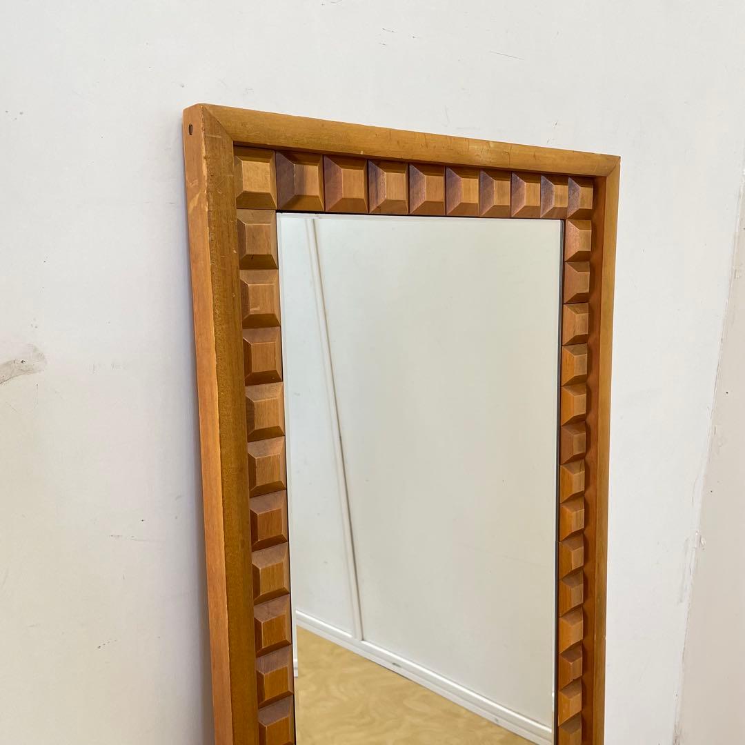 ビンテージ ウォールミラー 木枠ミラー 鏡 壁掛け アンティーク レトロ