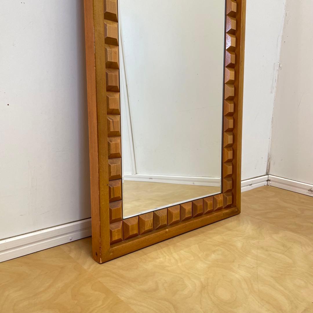 ビンテージ ウォールミラー 木枠ミラー 鏡 壁掛け アンティーク レトロ