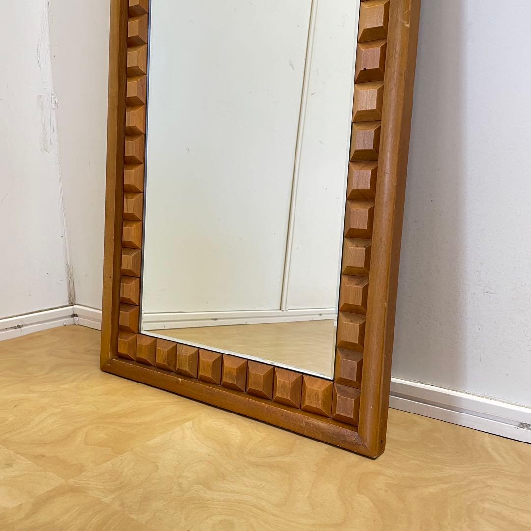 ビンテージ ウォールミラー 木枠ミラー 鏡 壁掛け アンティーク レトロ