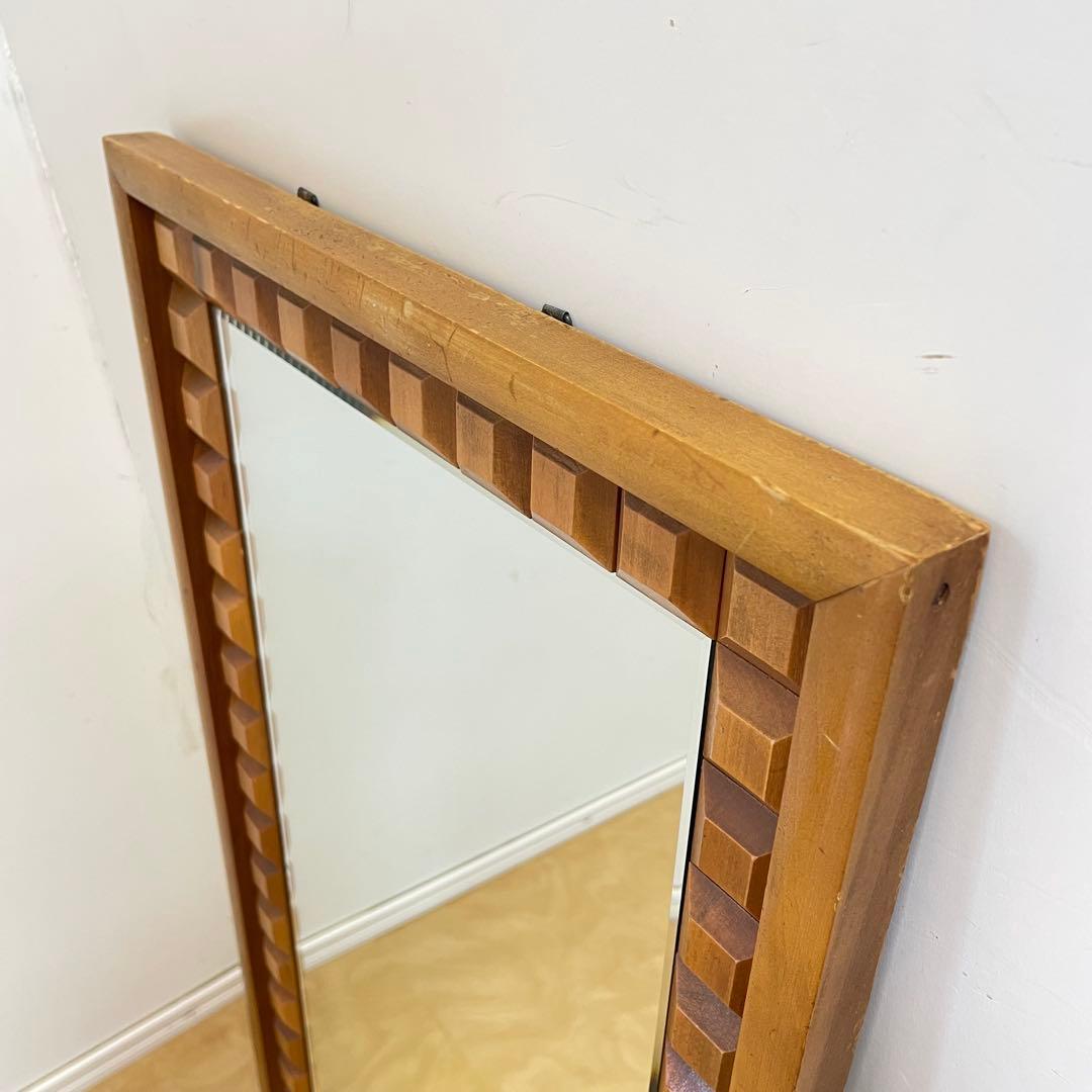 ビンテージ ウォールミラー 木枠ミラー 鏡 壁掛け アンティーク レトロ