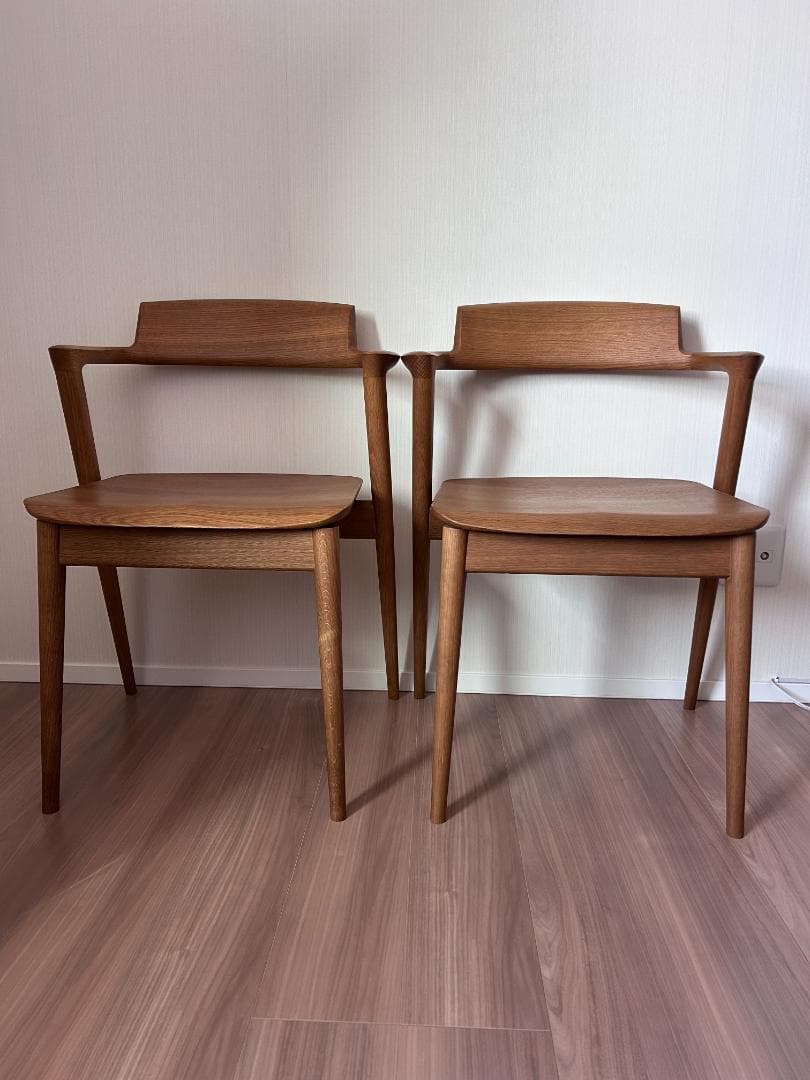 飛騨産業 SEOTO セミアームチェア 2脚目有 N5 板座 座面高45cm①