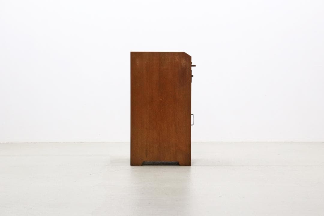 レトロ ラワン無垢材 トレー付き キャビネット 脇机 引き出し 花台 電話台